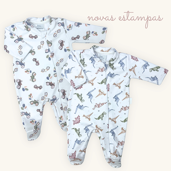 Macacão Bebê Menino Soft Premium Zíper Estampa Digital - Pijama