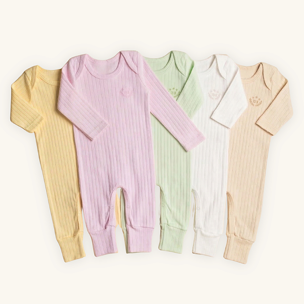 Macacão Bebê Body Longo Suedine Canelada Premium 100% Algodão Menina