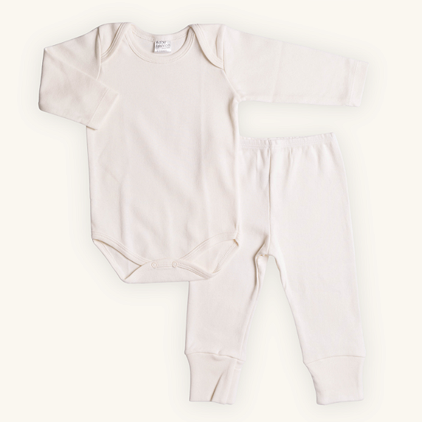 Conjunto Body e Calça Bebê Manga Longa Cru Suedine Premium 100%Algodão
