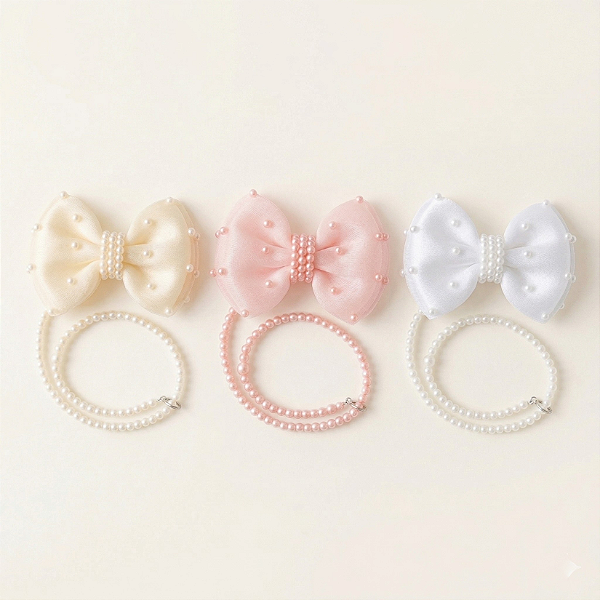Prendedor de Chupeta - Laço Pérolas