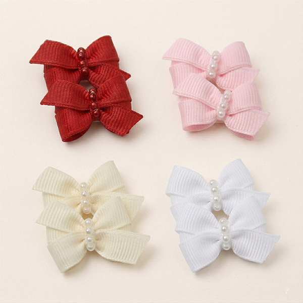 Presilha de cabelo Bebê Laço Pequeno Velcro - Perolas (2 unidades)