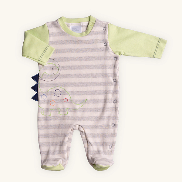 Macacão Bebê Dino Suedine Mescla Nobre