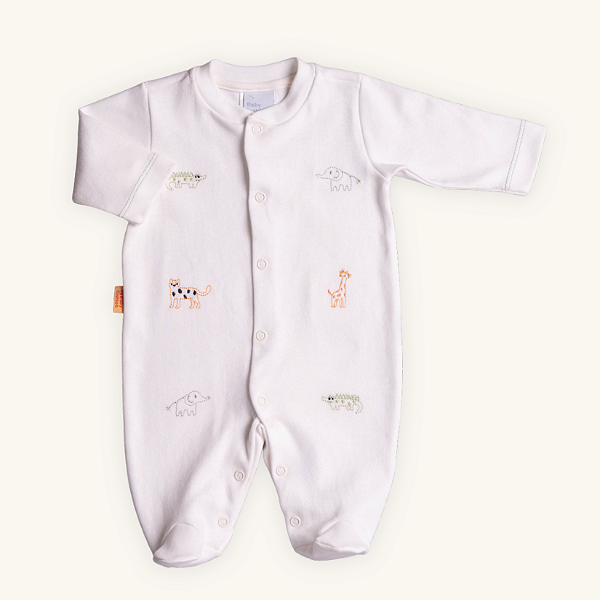 Macacão Bebê Safari Salpicado em Suedine Nobre 100% Algodão