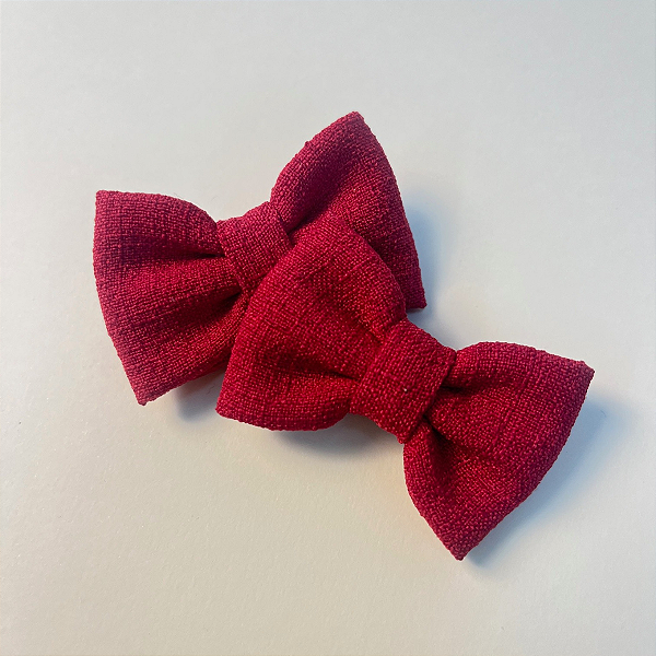 Presilha de cabelo para Bebê Bico de Pato Médio – Laço Linho (2 UN)