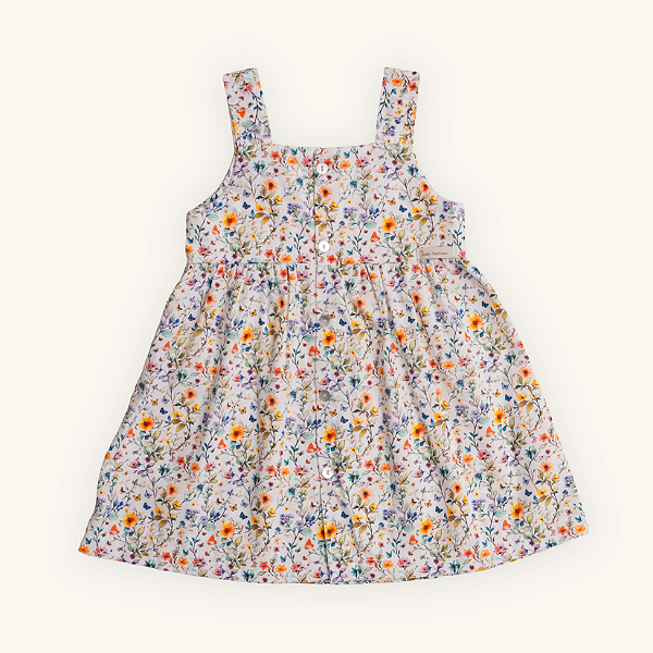 Vestido Infantil Flores Borboleta Tricoline 100% Algodão Premium