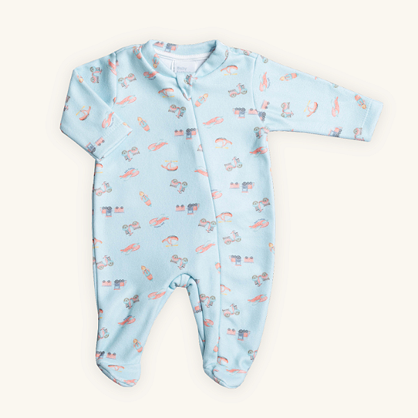 Macacão Bebê Soft Premium Zíper Transportes Pijama