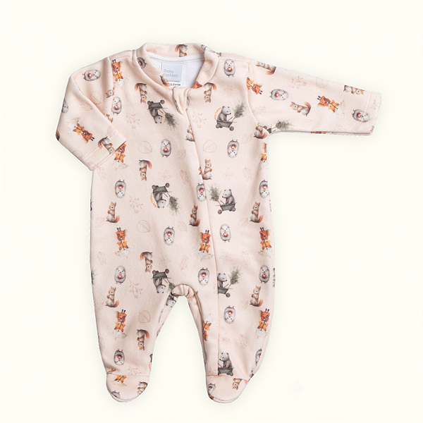 Macacão Bebê Soft Premium Zíper Floresta Encantada Pijama