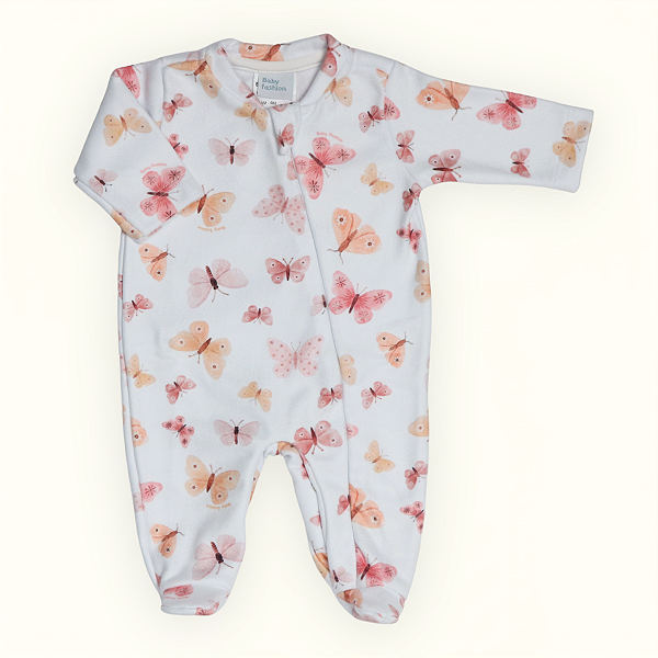 Macacão Bebê Soft Premium Zíper Borboleta Pijama