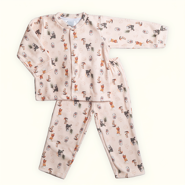 Conjunto 2 Peças Infantil Blusa Calça Soft Floresta Encantada Pijama