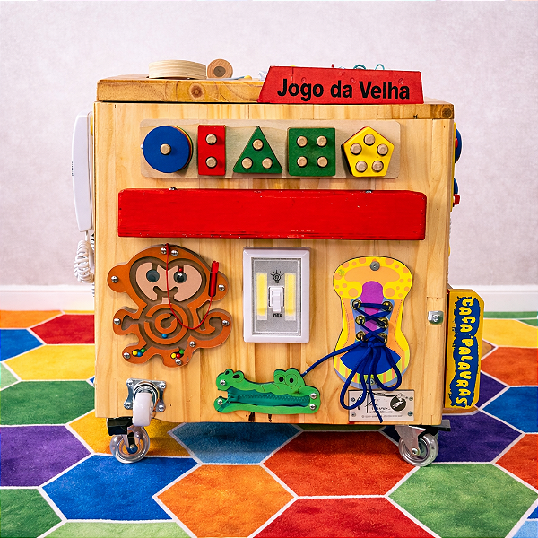 Cubo Sensorial Montessoriano - Modelo PRO - com 53x60cm