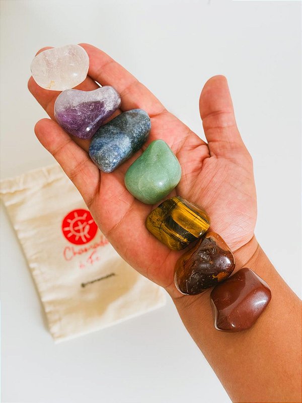 Kit 7 Chakras pedras roladas