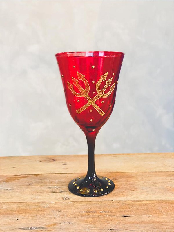 Taça de Pomba Gira com Tridentes e Rosa