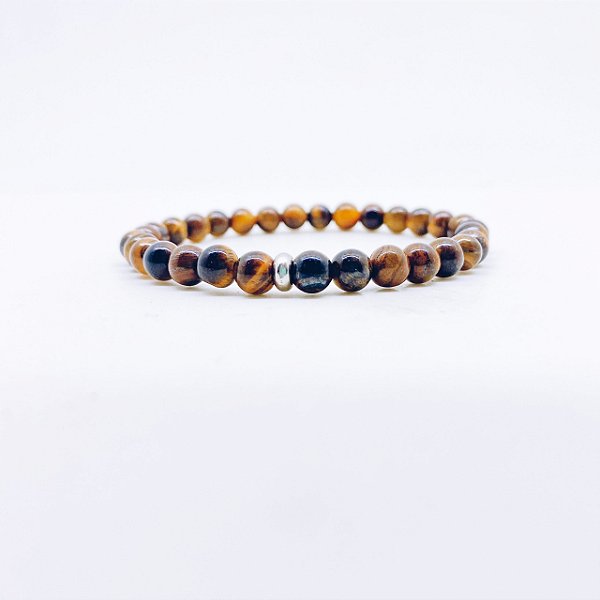 Pulseira de Olho de tigre 6mm - Coragem e Sucesso