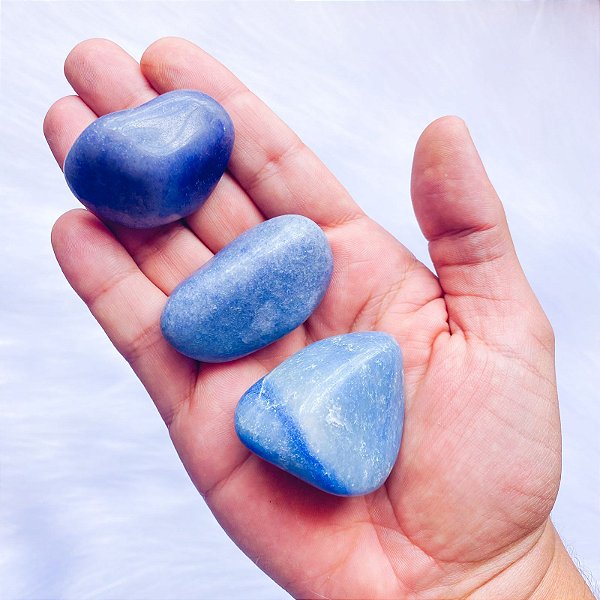 Quartzo azul Rolada - sabedoria e comunicação