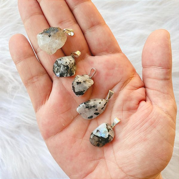 Pingente de Pedra da Lua rolada