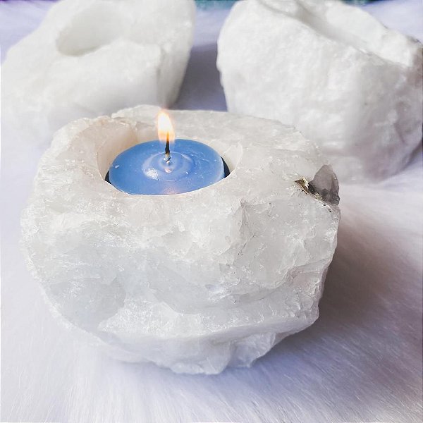 Porta vela Quartzo Branco