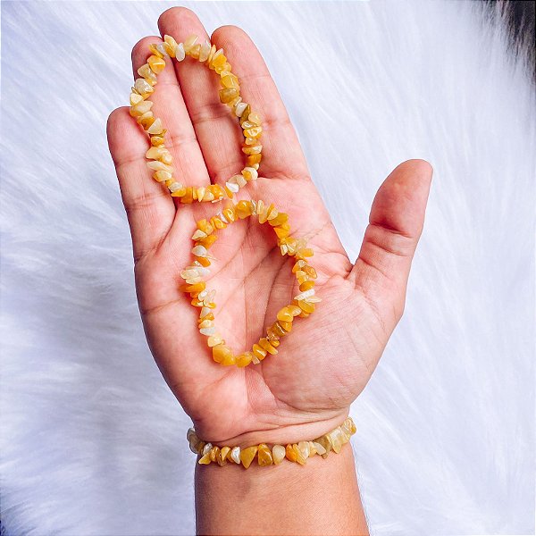 Pulseira cascalho de Jaspe amarela - Realização