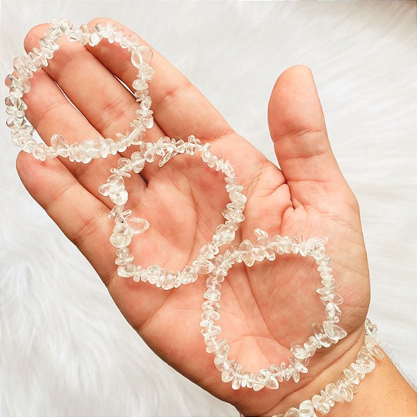Pulseira cascalho de quartzo cristal - iluminação