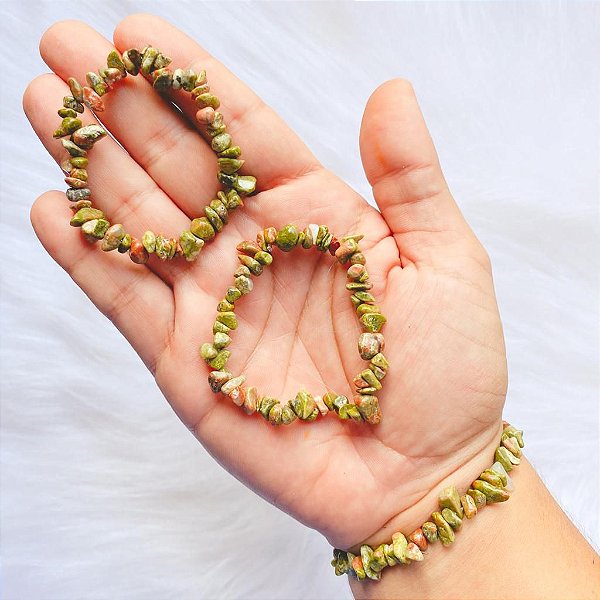 Pulseira cascalho de Unakita - Visão e Espiritualidade
