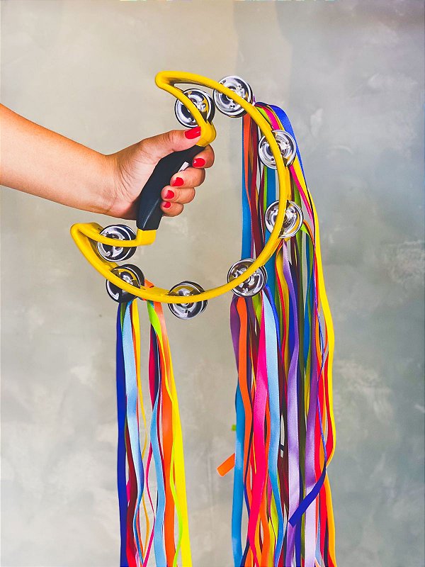 Pandeiro meia lua Amarelo - Ciganos