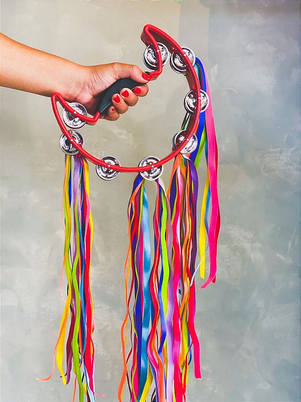 Pandeiro meia lua Vermelho - Ciganos