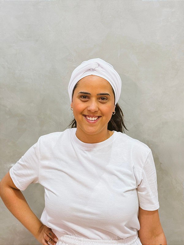 Pano de cabeça branco Oxford - reto