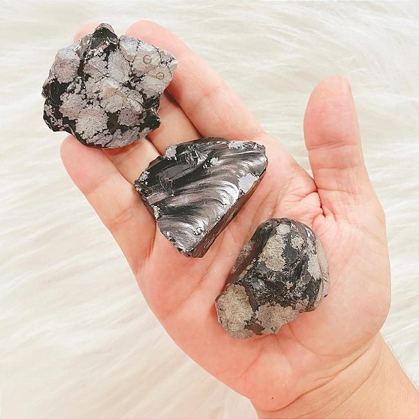 Pedra bruta Obsidiana flocos de neve