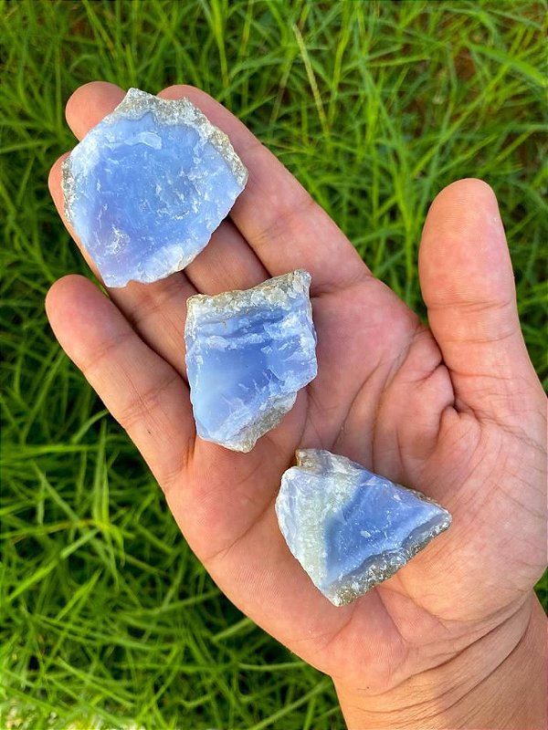 Pedra de Ágata blue lace bruta - Praz e harmonia
