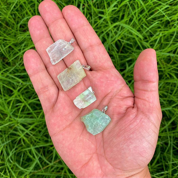Pingente bruto Calcita verde - Crenças limitantes