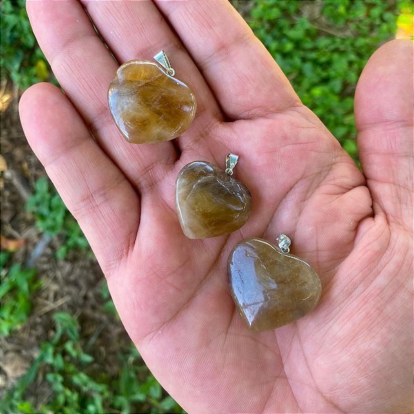 Pingente coração de Citrino - Prosperidade e realização