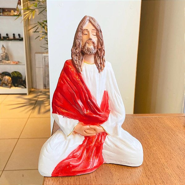 Imagem Jesus meditando - Manto vermelho