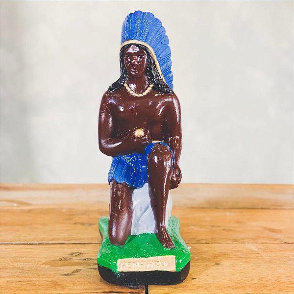 Imagem Caboclo Pena Azul - Gesso