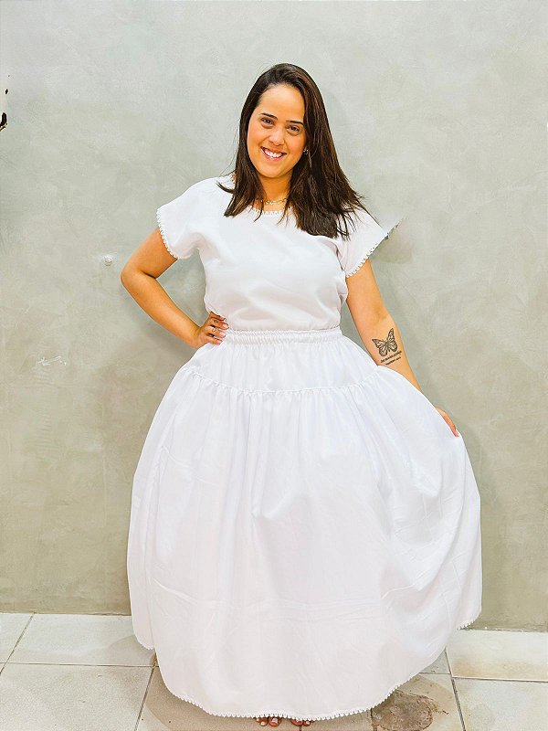 Conjunto Feminino Oxford - Branco