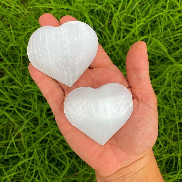 Coração de selenita branca