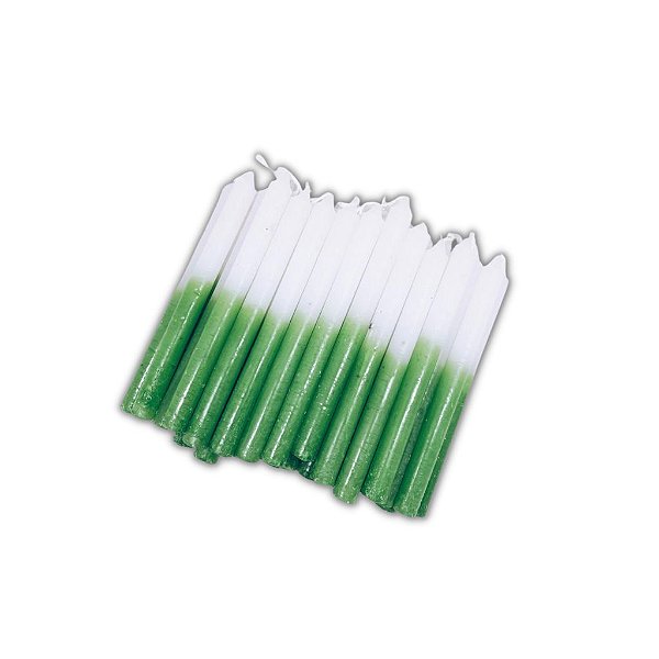 1kg Vela Palito - Verde e Branca