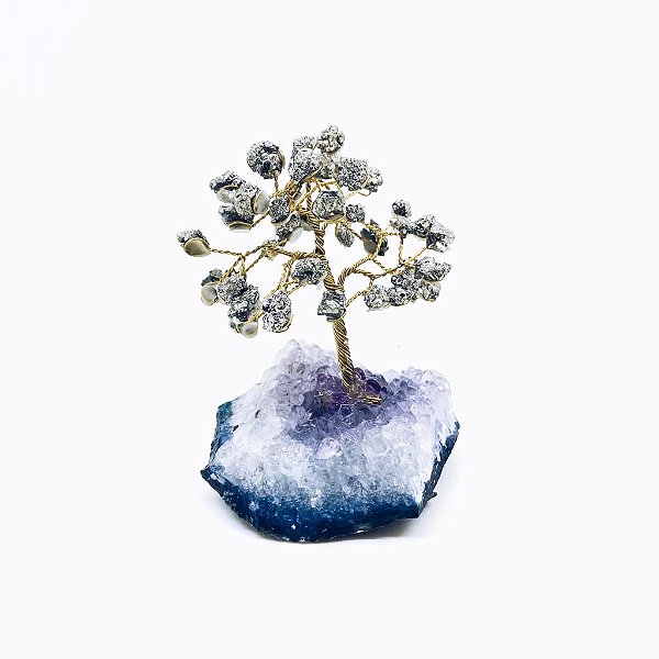 Árvore de Pirita com base de ametista - Prosperidade e Abundância