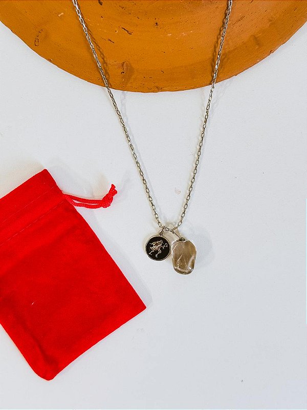 Corrente com Quartzo Fumê de Obaluaê - Unissex