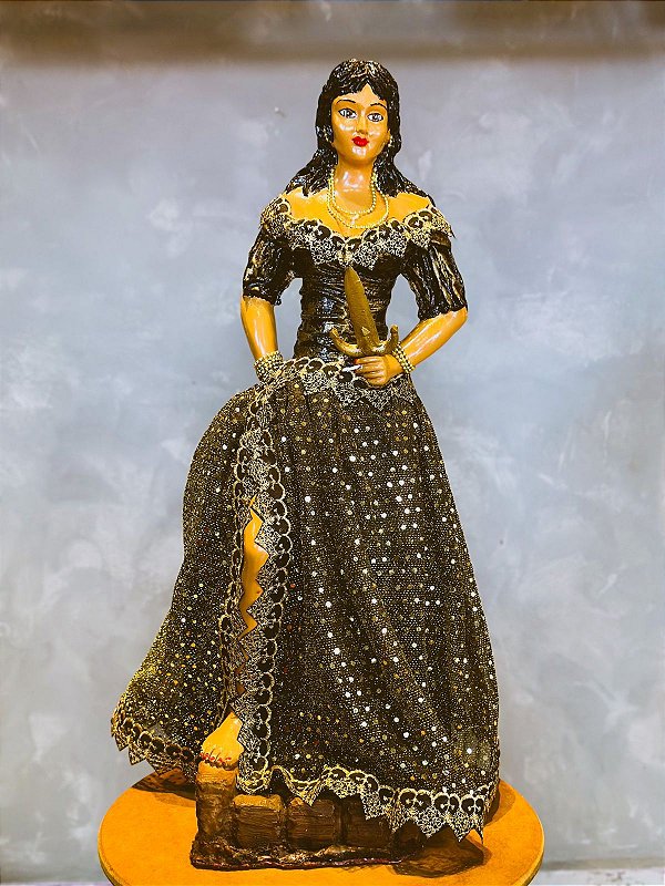 Pomba Gira Preto e dourado 60cm - Resina