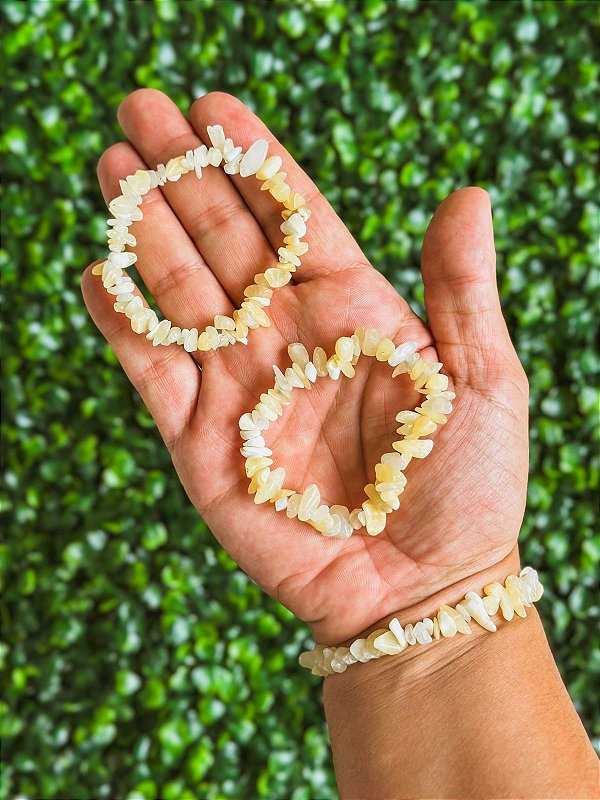 Pulseira cascalho Calcita Amarela -  Realizações e brilho pessoal
