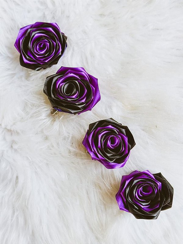 Rosa para cabelo pomba gira - Preto e Roxo