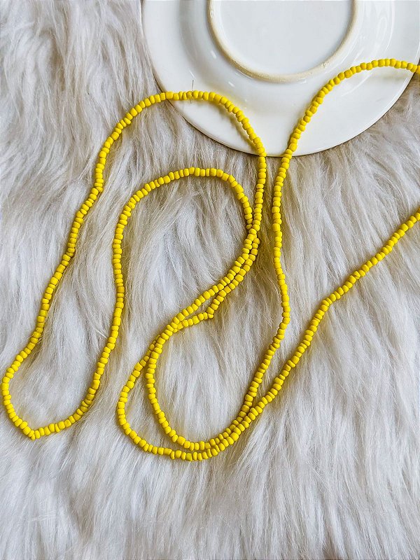Guia de miçangas fininha - Amarelo