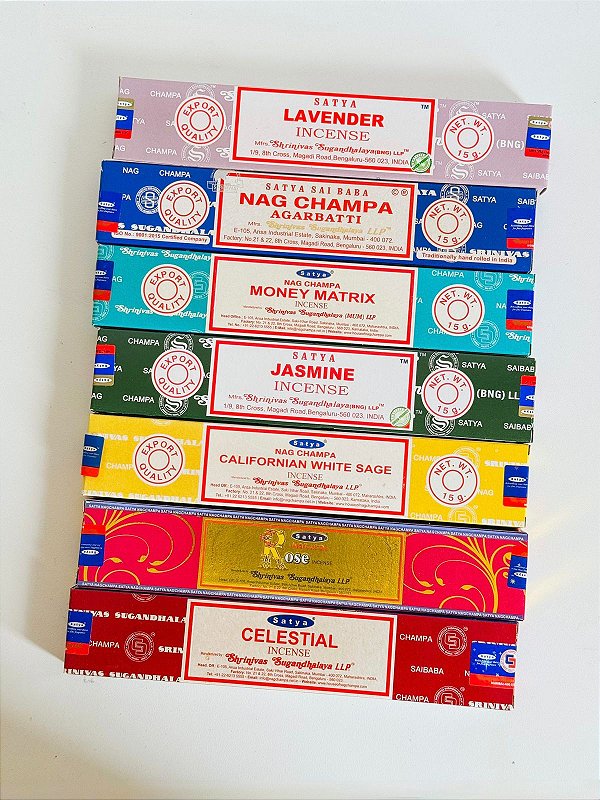 Kit incensos Satya dos 7 chakras