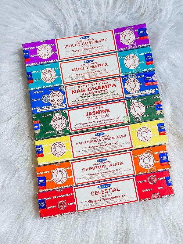 Kit incensos Satya dos 7 chakras
