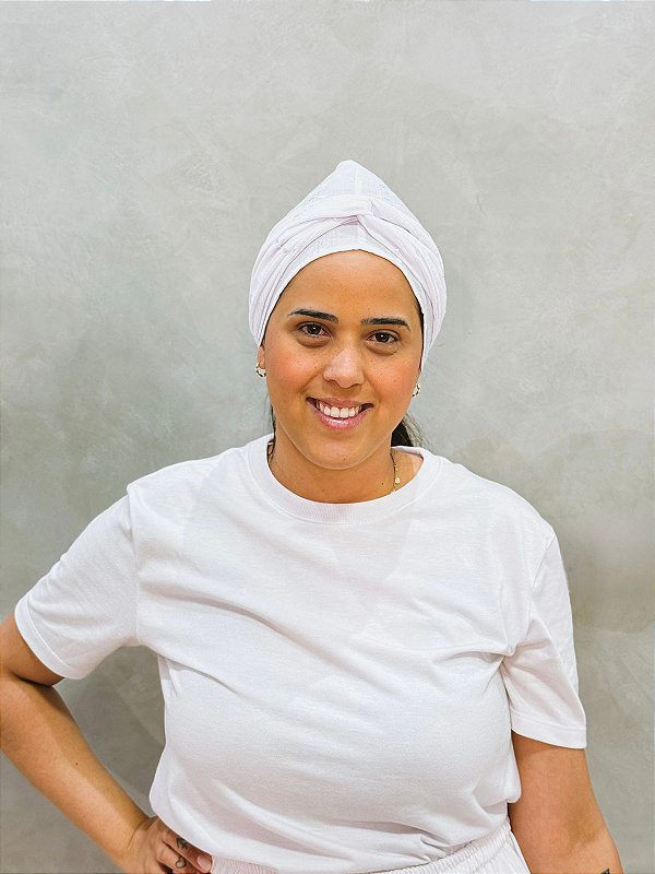 Pano de cabeça branco lesie - Touca