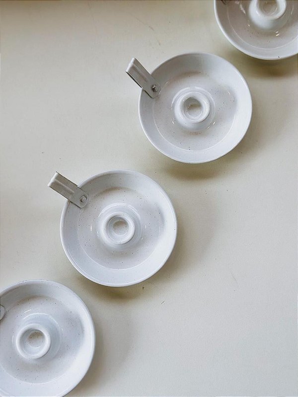 Castiçal de alumínio branco para vela palito