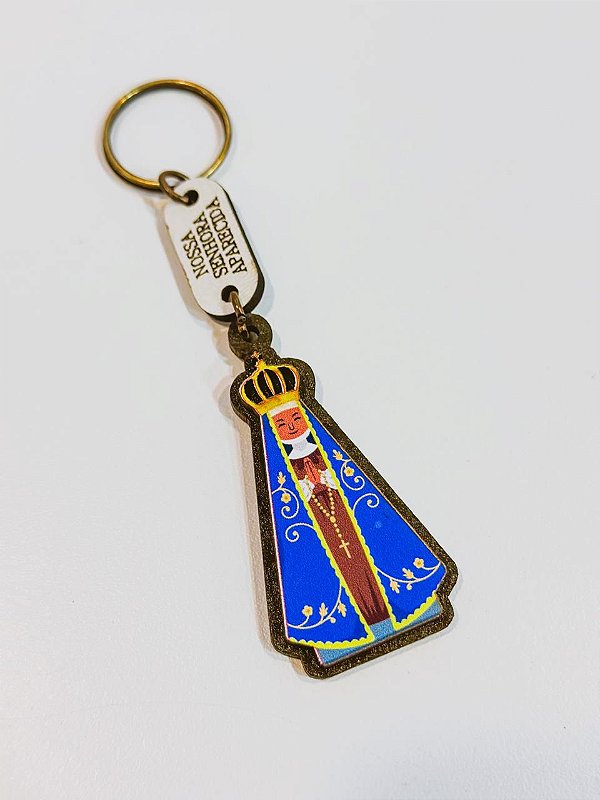 Chaveiro em madeira de Nossa Senhora Aparecida
