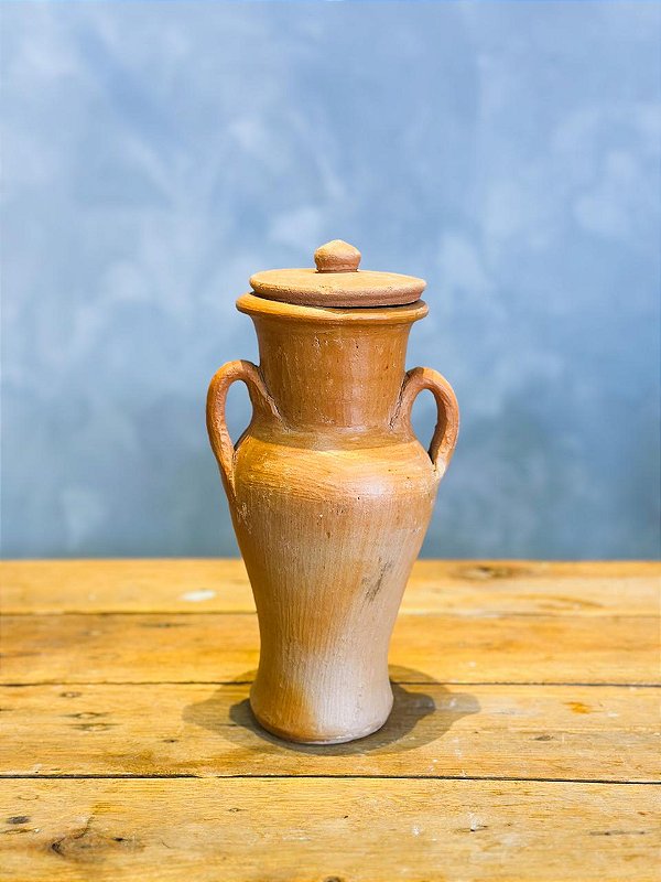 Quartinha de Barro c/ Asa envernizada  - 20cm