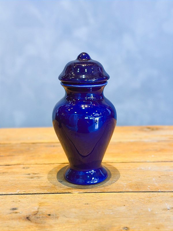 Quartinha de louça azul escuro 18cm s/ asa