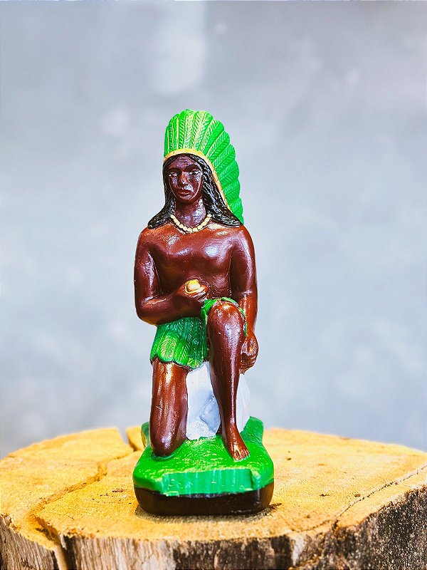 Imagem Caboclo Pena Verde - Gesso