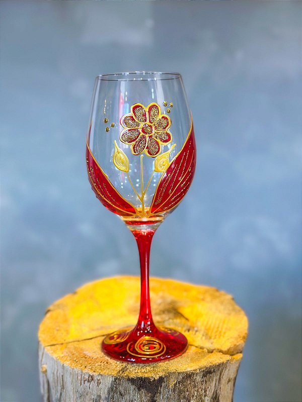 Taça de Rosa com vermelho e fundo transparante